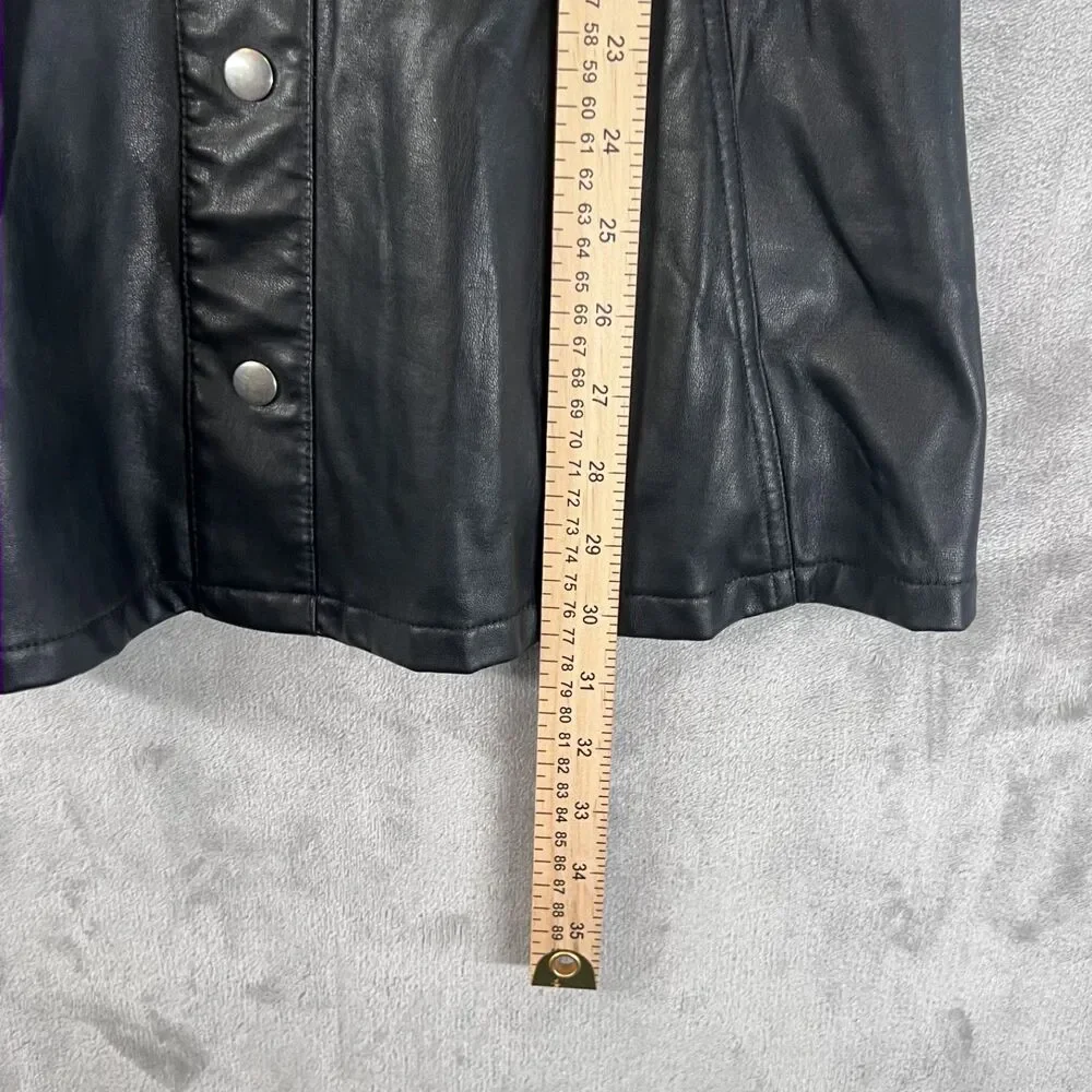 Wonder Nation Girls Black Faux Leather Overall Jumper Dress Size M 7-8